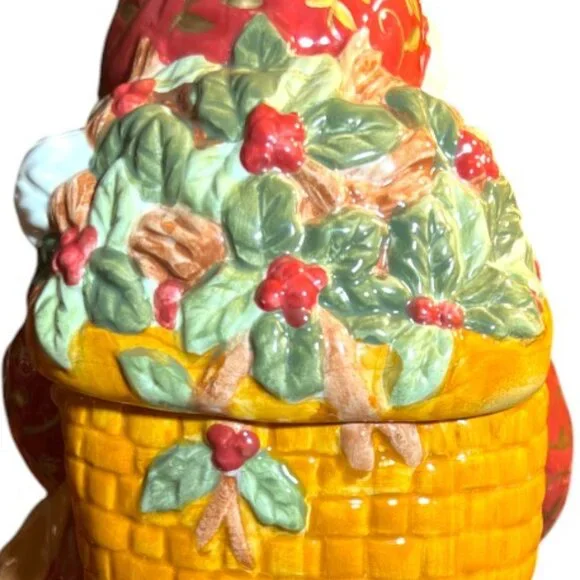 HALLMARK Santa Ceramic Cookie Jar Gorgeous Vivid Colors Limited Edition 12" Tall